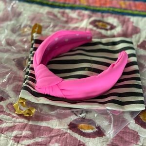 Lele Sadoughi magenta neoprene knotted headband